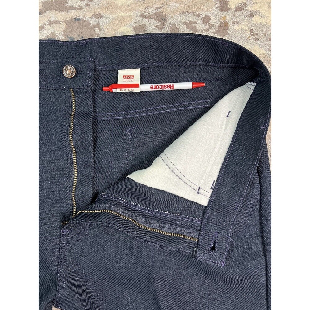 Vintage Levi's Pants Men's 38x32 Blue Chino Straight Dacron Polyester 90's USA - Picture 3 of 12